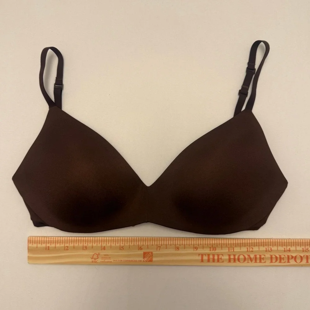 Skims, Wireless Form Push Up Plunge Bra, 32DD, Cocoa, Seamless Comfort, MSRP $54